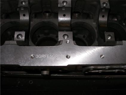 发动机缸体标记